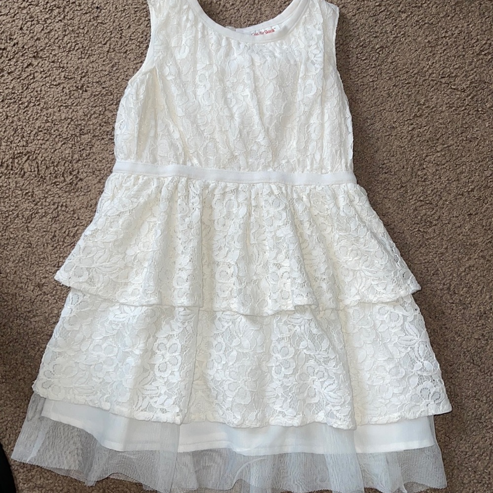 Size 3T toddler light pink full length lace tutu tank top dress